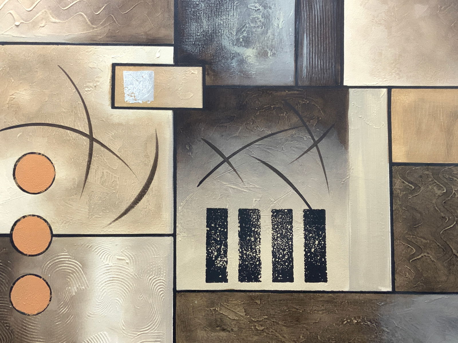 Signed Abstract Geometric Acrylic Painting 4ft (1 of 11)