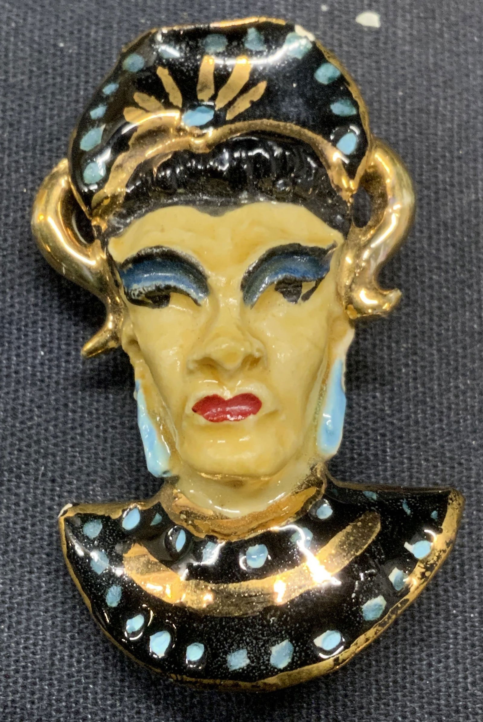 Vintage Handmade Ceramic Figural Brooch (1 of 6)