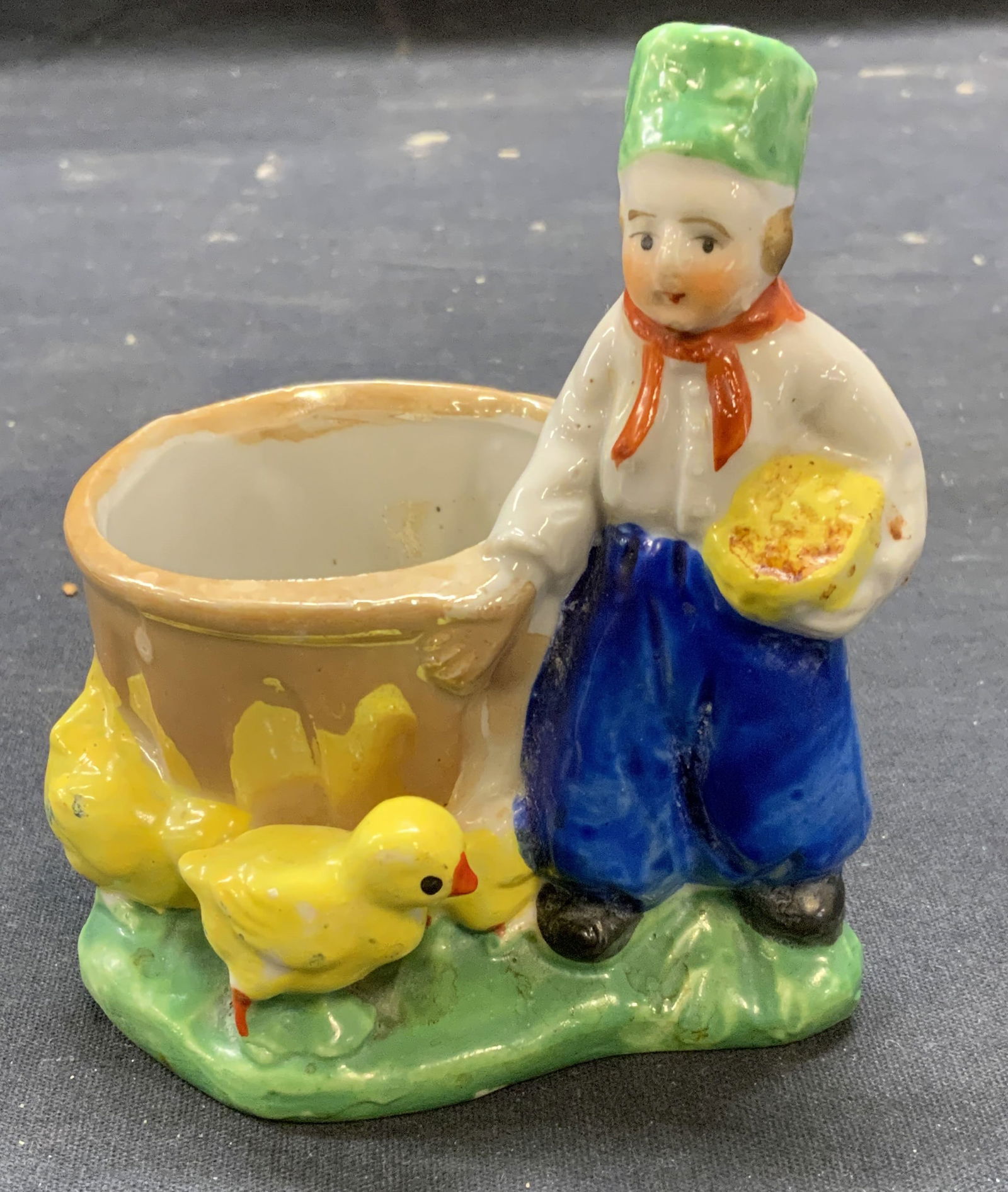 Vintage Figural W Chickens Porcelain Planter Japan (1 of 6)