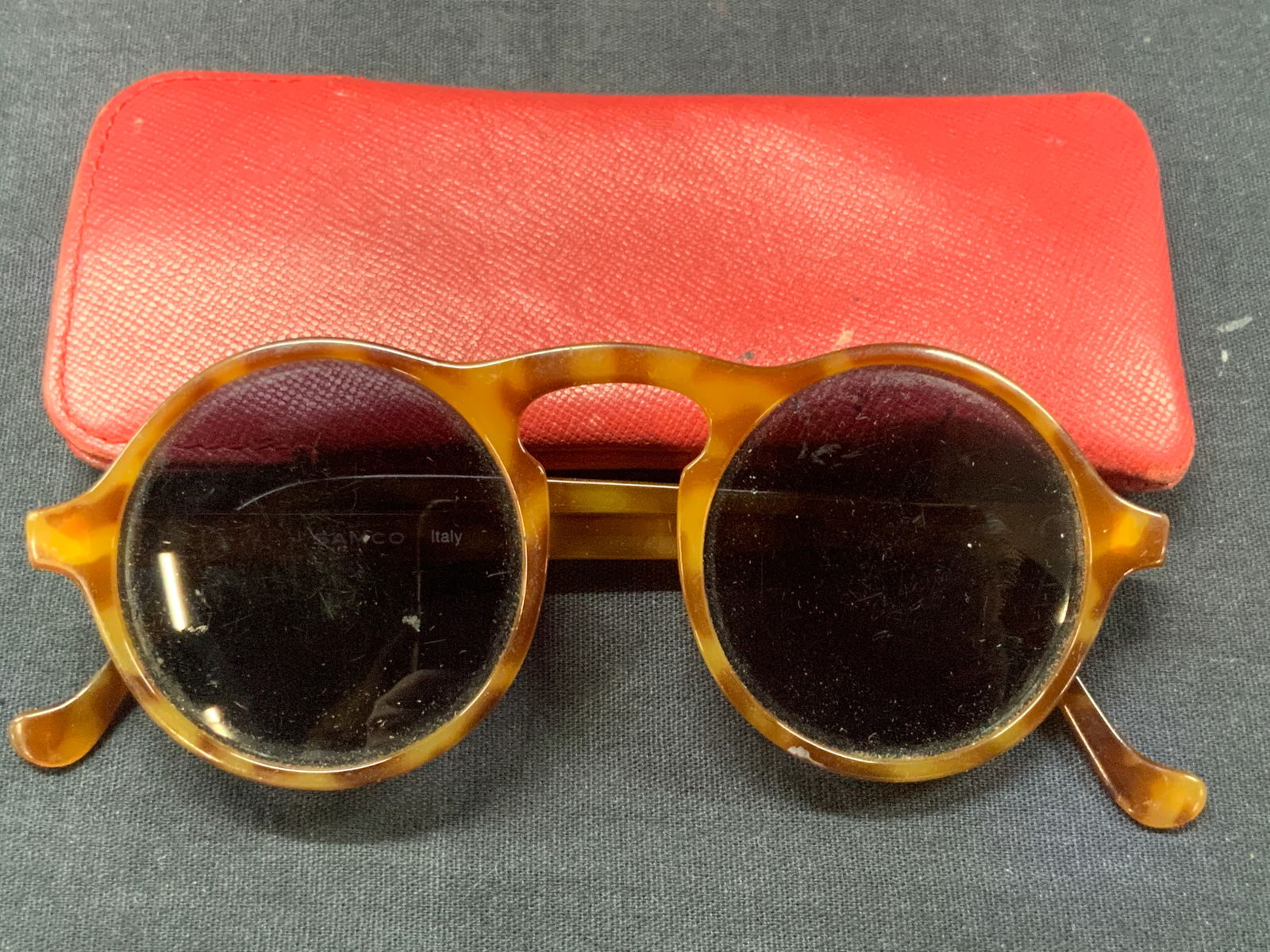 Vintage Samco Acrylic Sunglasses W Case Italy (1 of 8)
