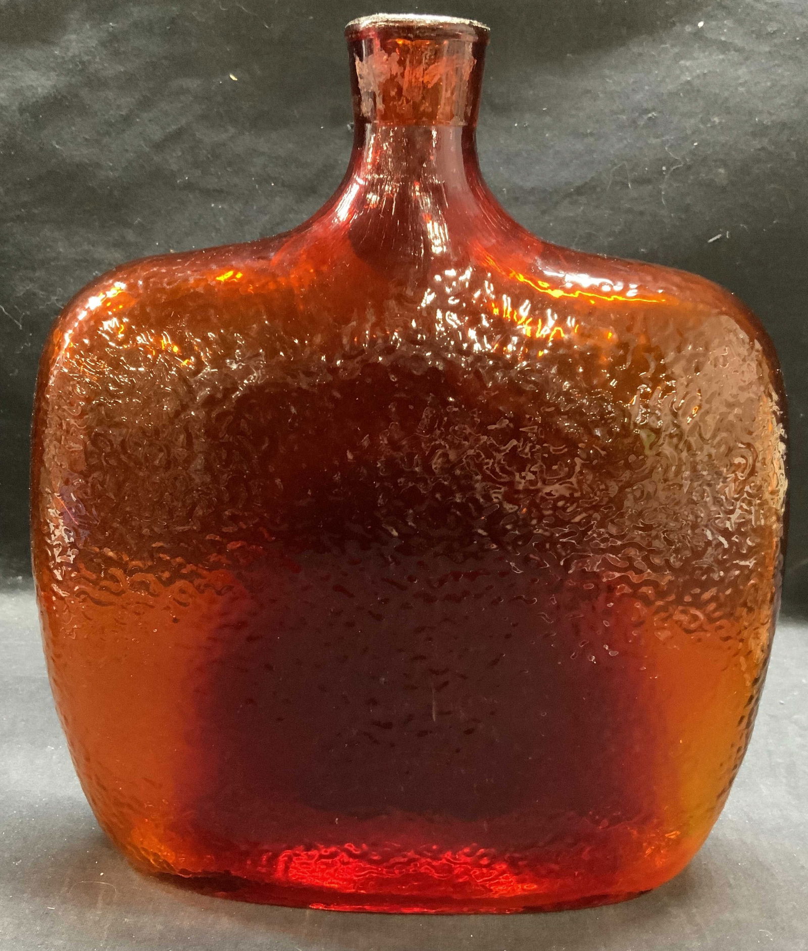 Vintage Amber Glass Textured Vase (1 of 7)