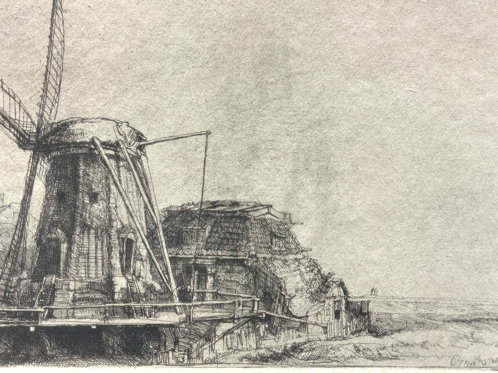 Rembrandt 1641 Windmill On Paper Etching (1 of 9)