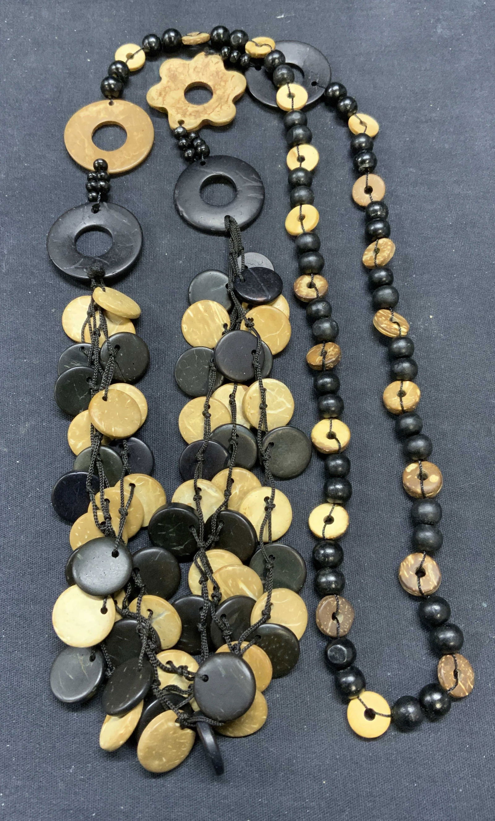 Black & Tan Beaded Necklace (1 of 6)