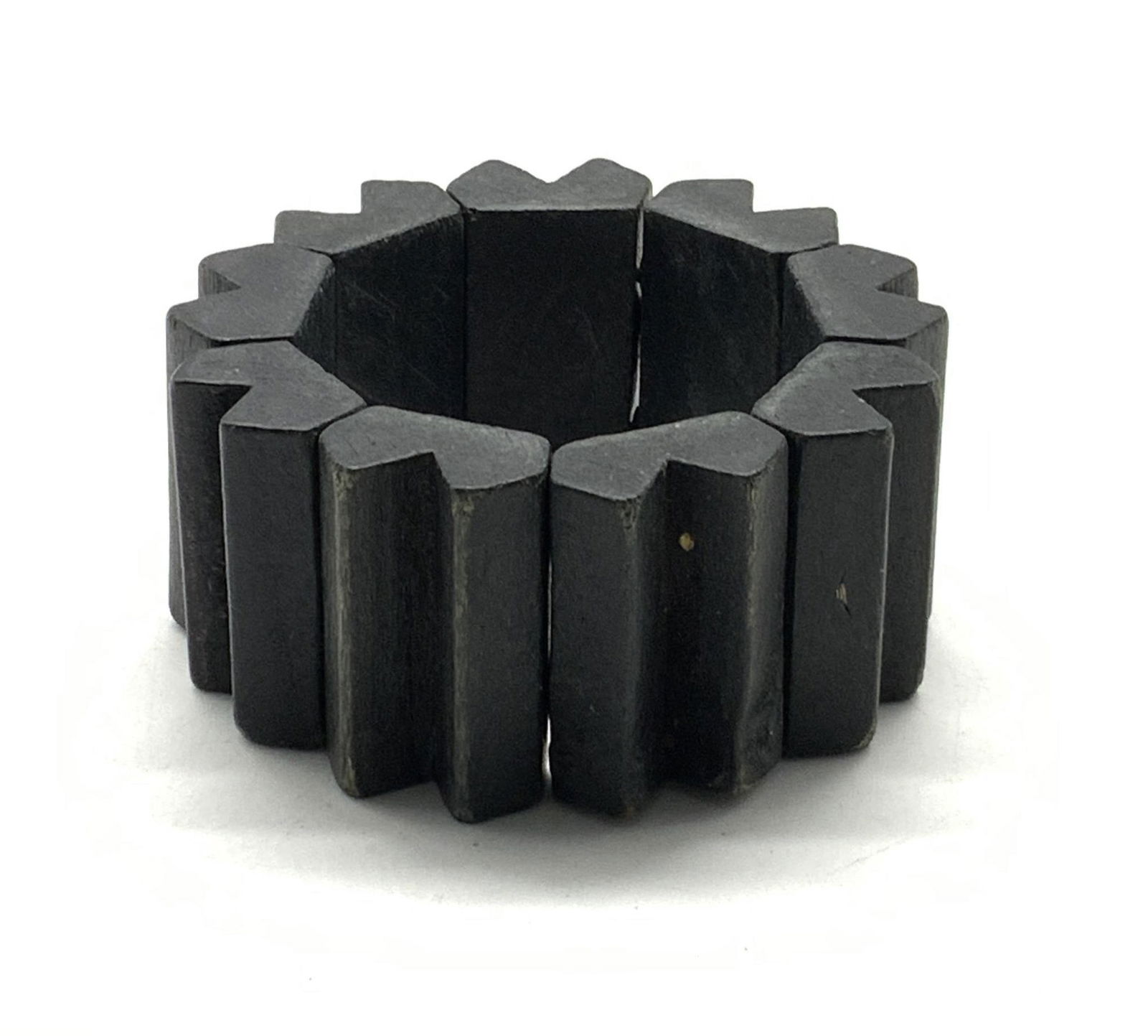 Black Wood Beaded Stretch Bracelet (1 of 6)