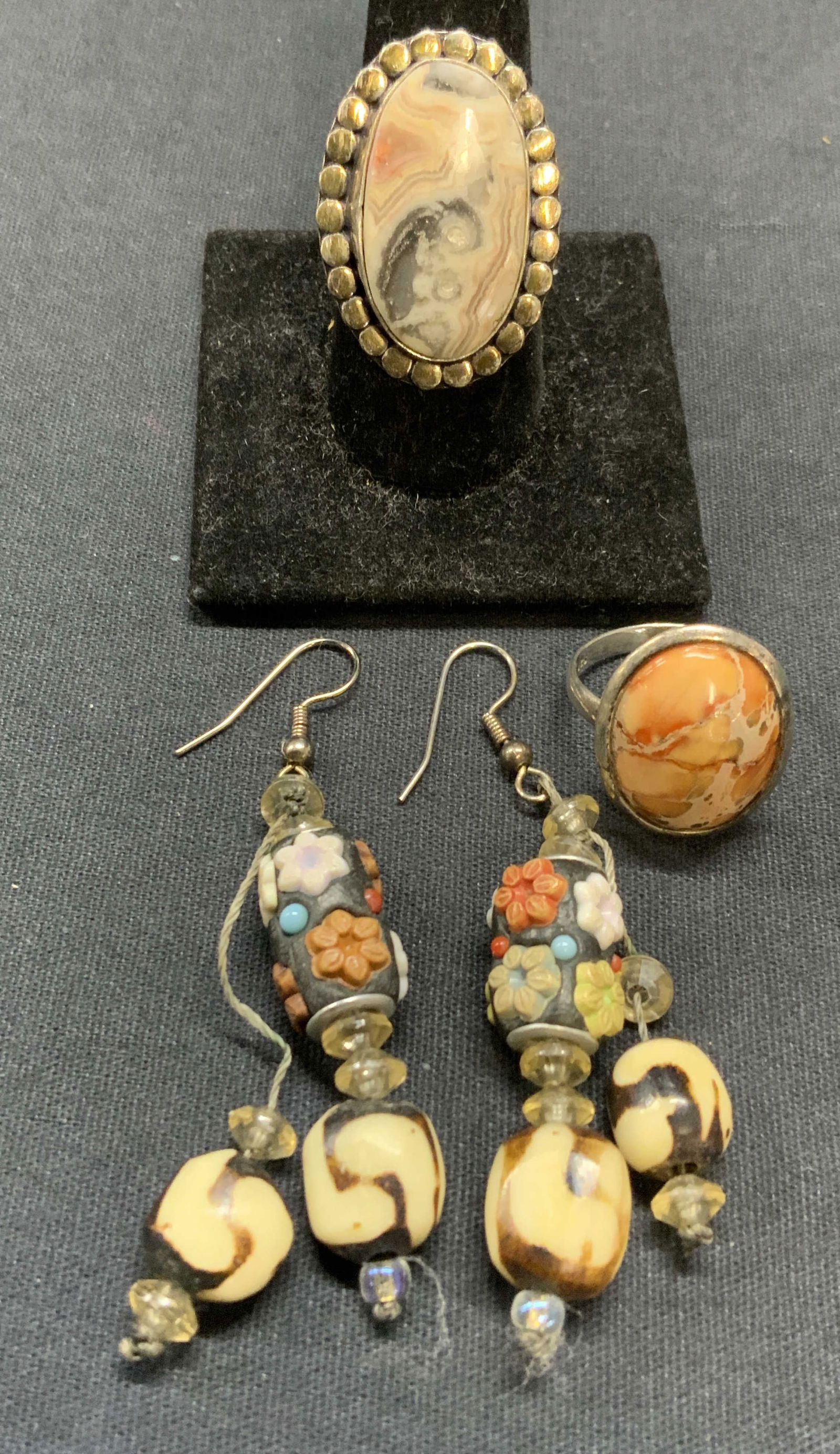 Lot3 Jewelry, ASC Sterling Silver Agate Ring, More (1 of 8)