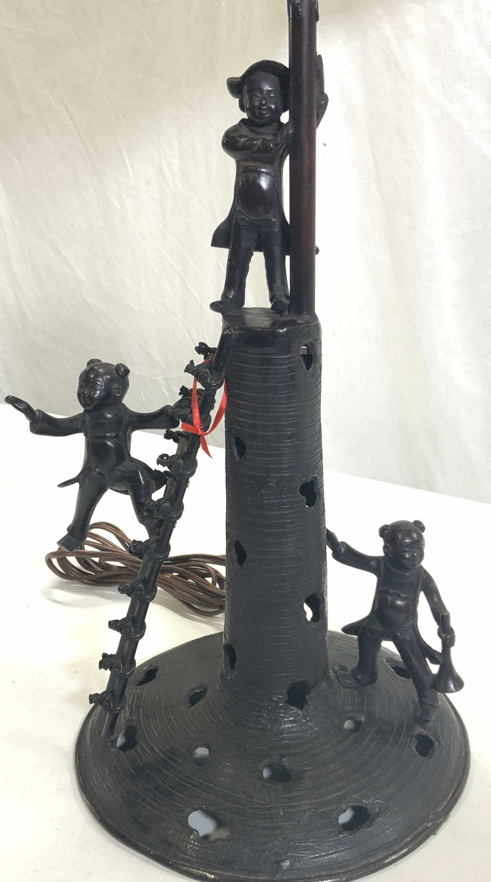 Bronze Asian Children Candle Stick Lamp (1 of 11)
