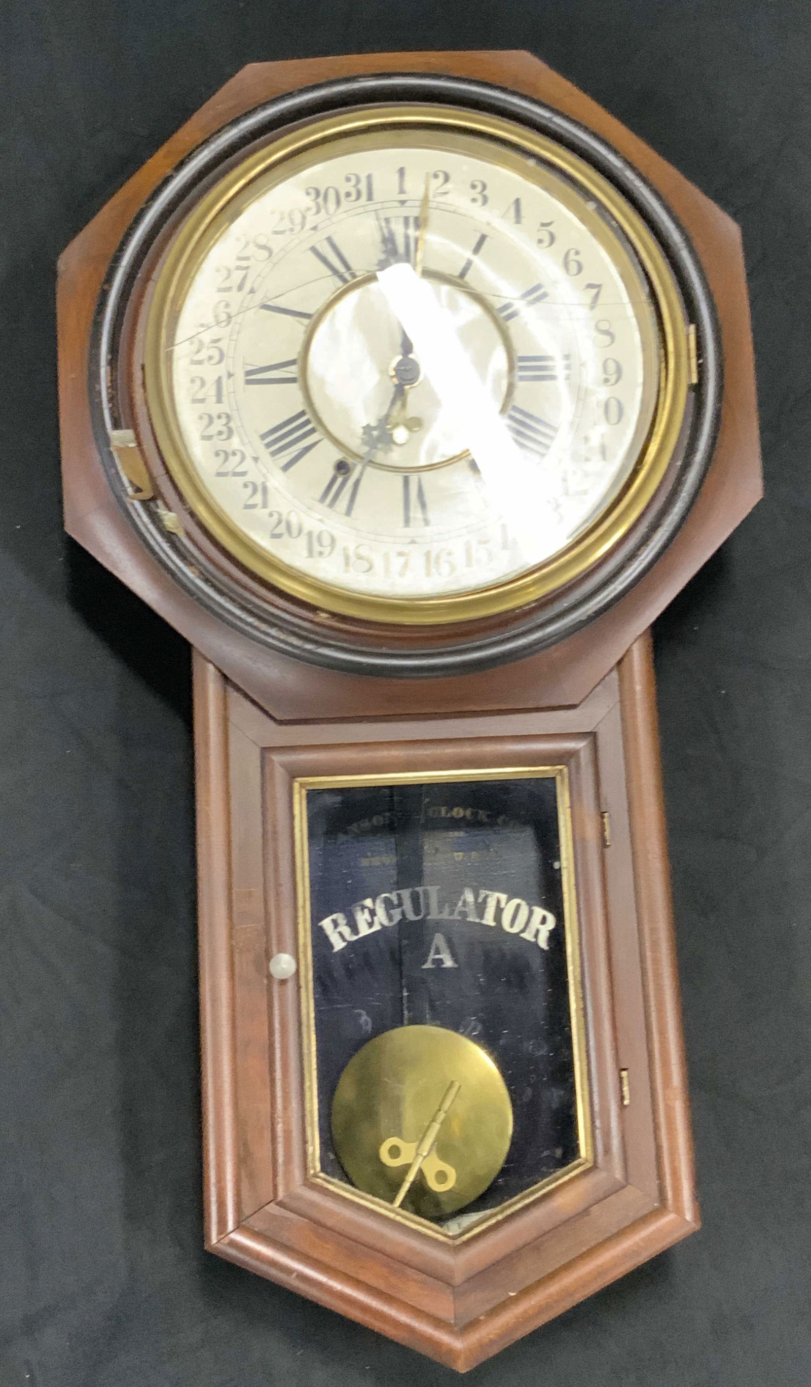 ANSONIA CLOCK CO Antique Octagonal Clock USA 32in (1 of 16)