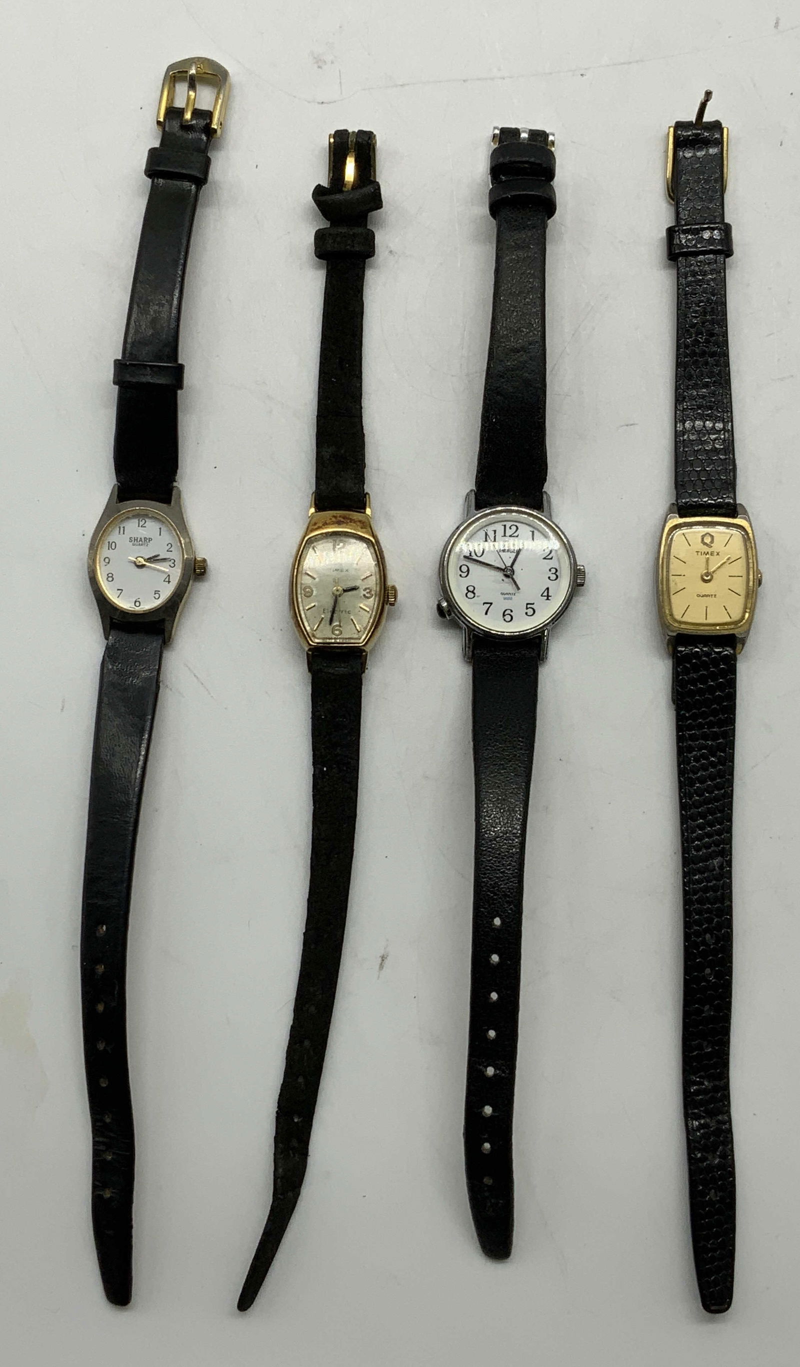 Lot 4 Vintage TIMEX & Sharp Leather Watches (1 of 9)