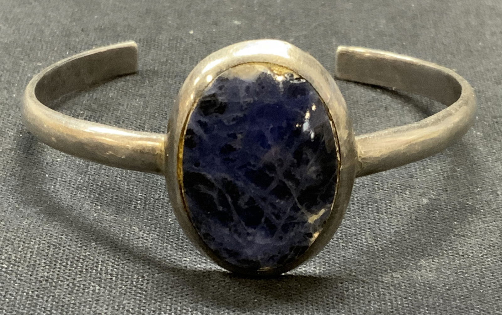Vintage Sterling Silver Blue Stone Bracelet (1 of 6)