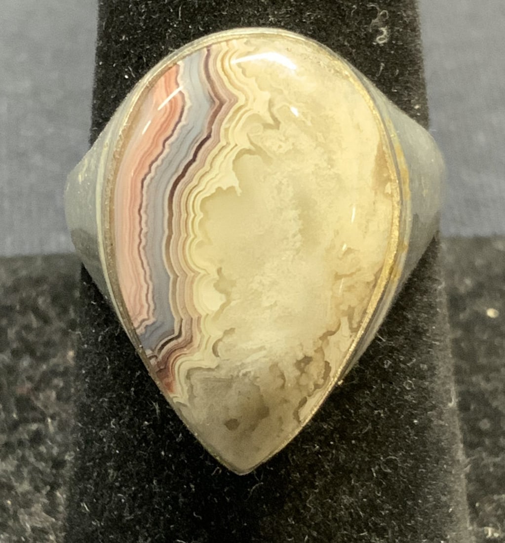 Sterling Silver Gray Agate Ring (1 of 6)