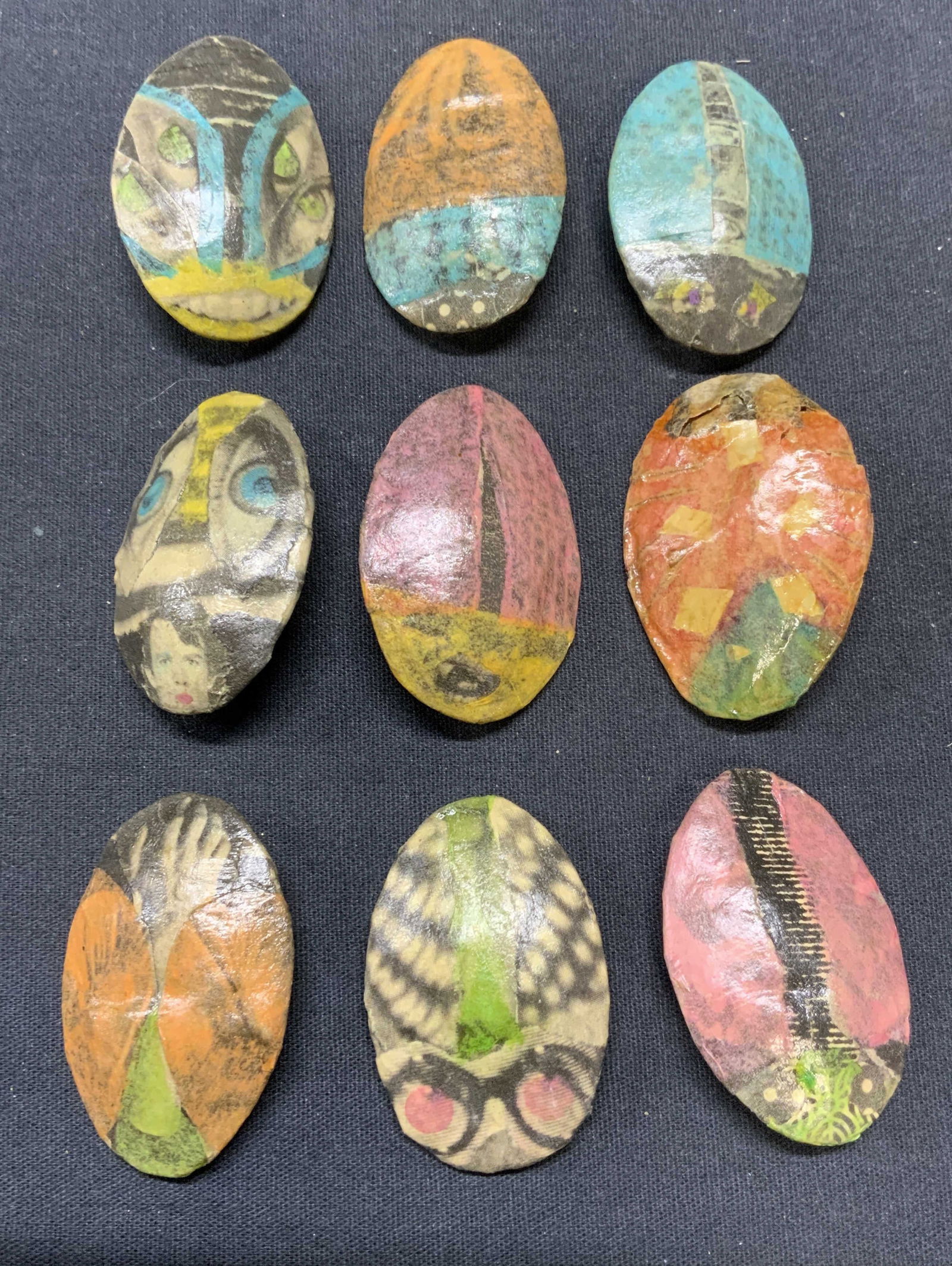 Set 9 J Seffens Paper Mache Insect Brooches (1 of 7)