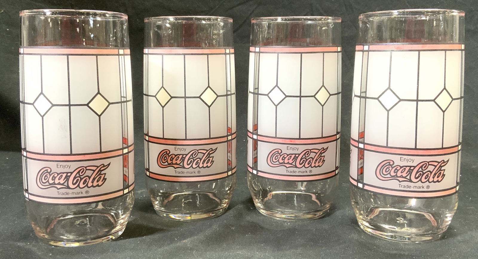 COCA COLA Set 4 Glass Cups Vessels (1 of 6)