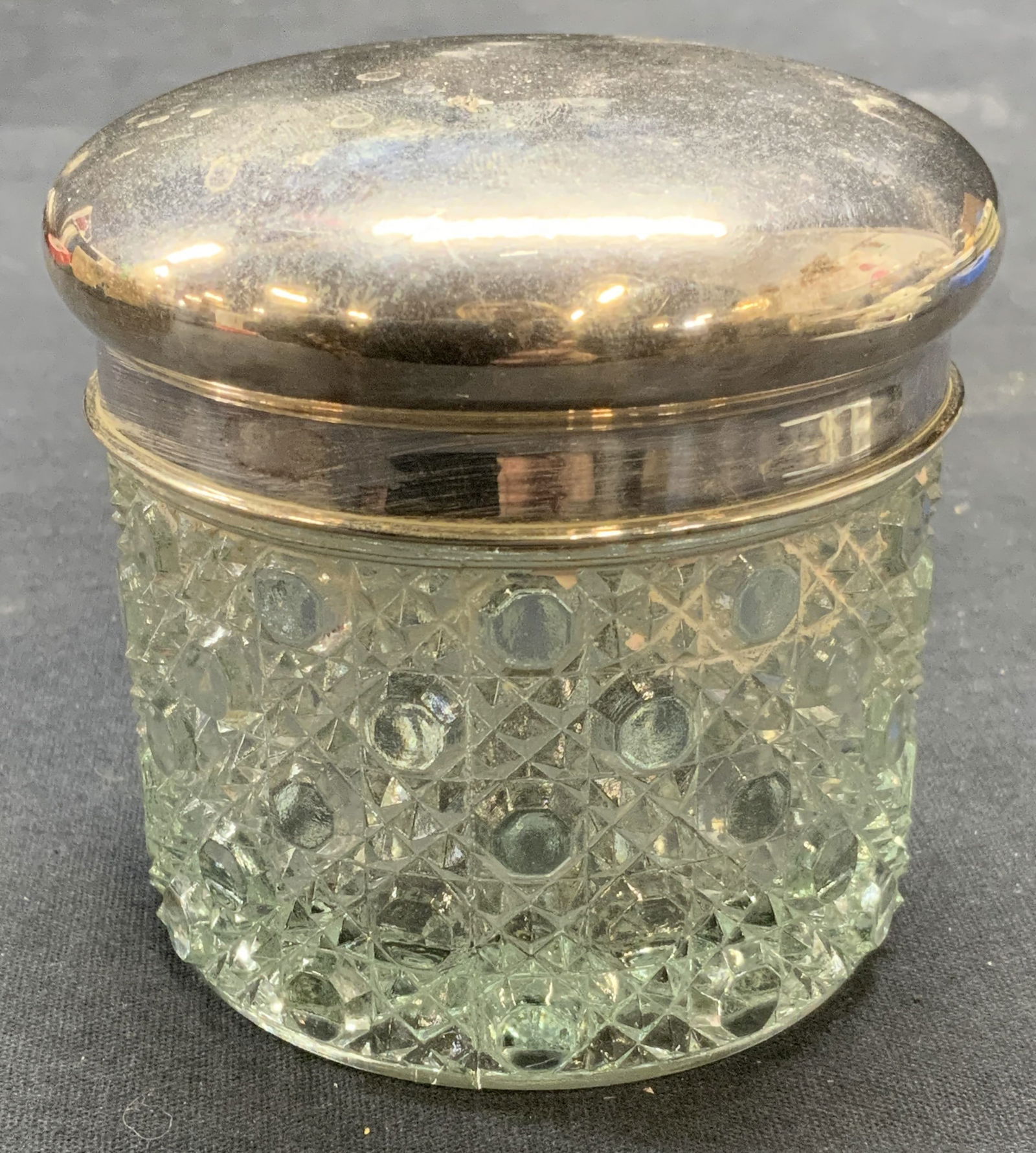 Vintage J. D. & S. Sterling Silver Lid Glass Vanity Jar (1 of 7)