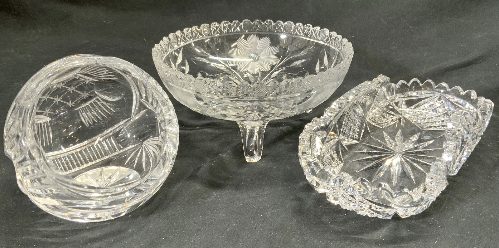 Lot 3 Cut Crystal Vessels (1 of 8)