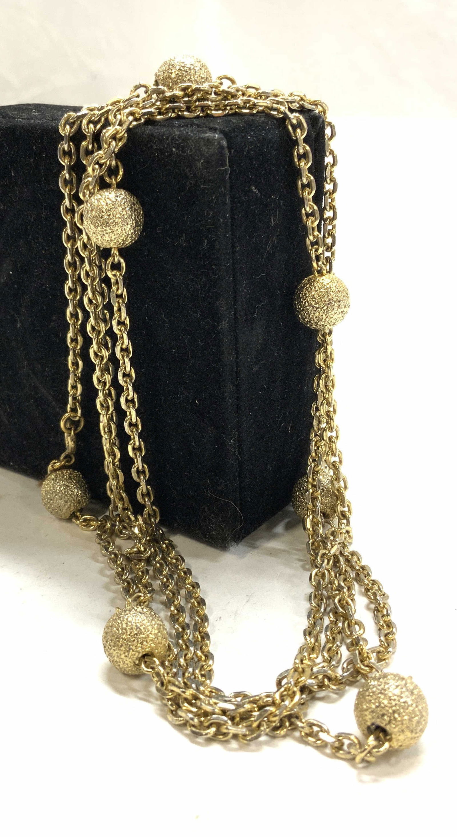 MONET Gold Tone  Stationary Bead Rope Necklace (1 of 6)