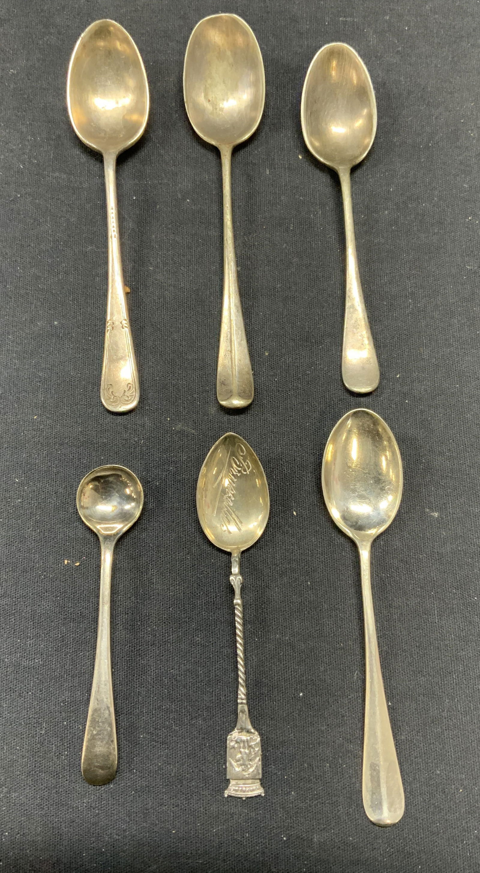 Lot 6 Vtg Sterling Silver & Plated Spoons (1 of 12)