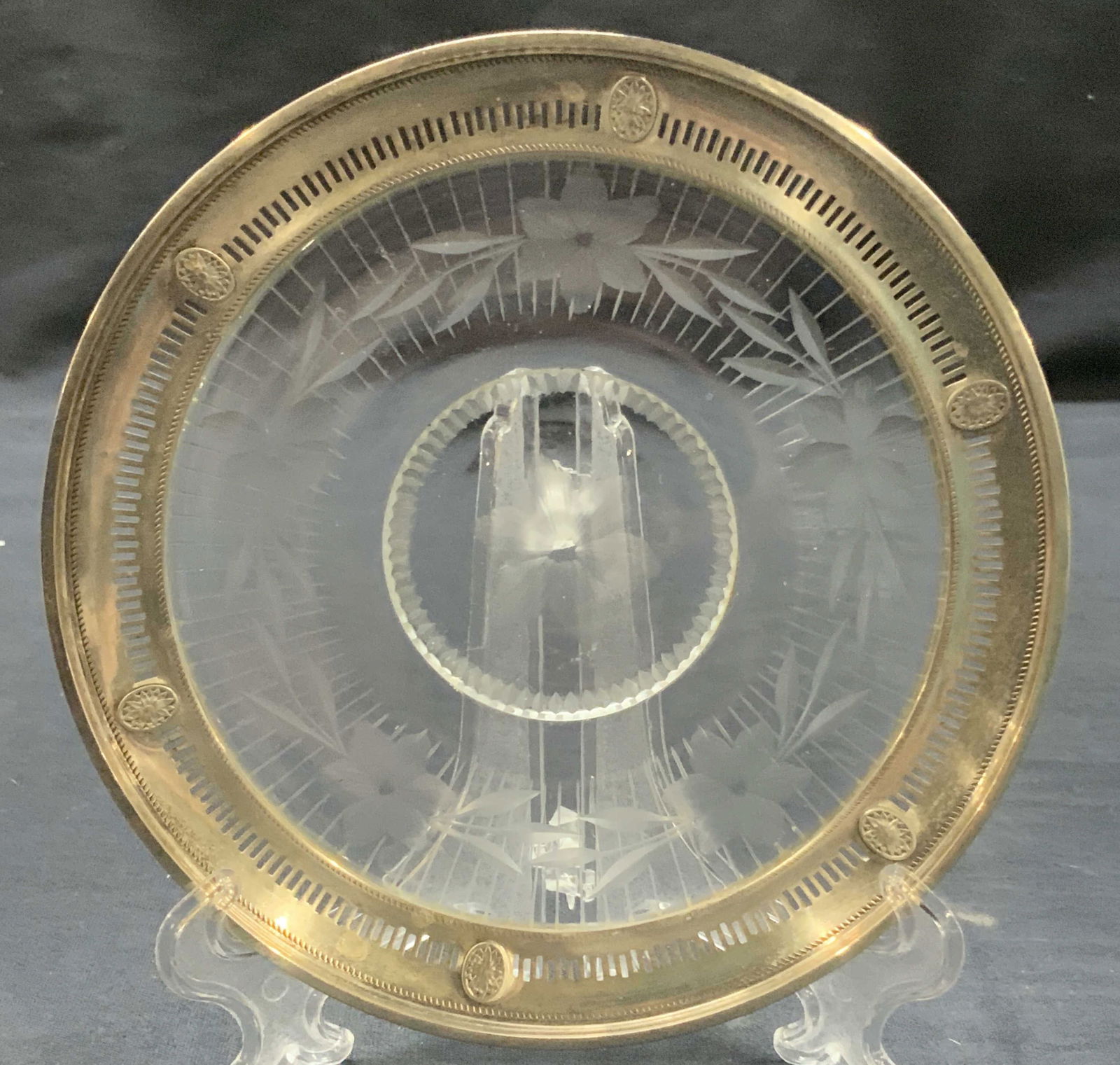 Vintage Sterling & Cut Glass Trinket Dish (1 of 6)