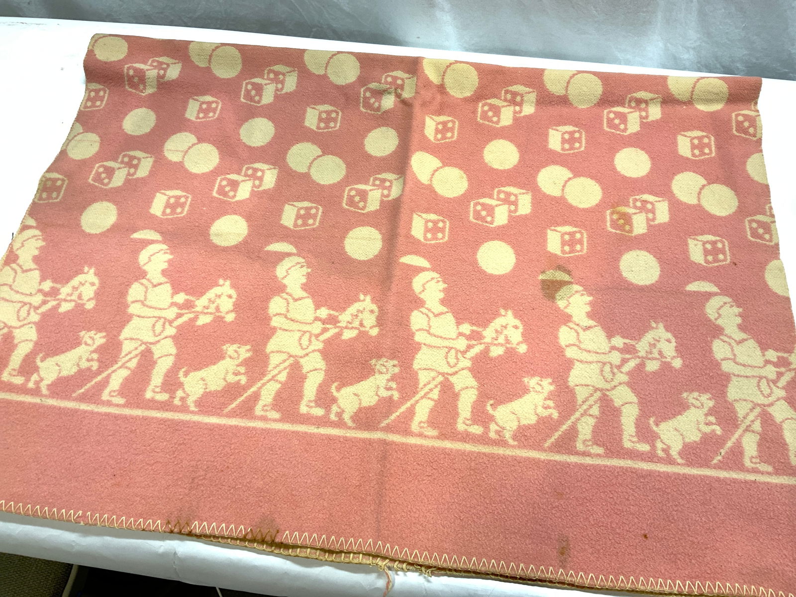 Vintage Wool Throw Blanket Legionaries & Horses (1 of 6)