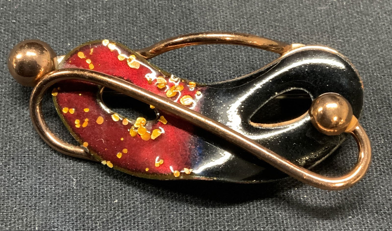 MATISSE Enameled Copper Venetian Mask Brooch (1 of 6)