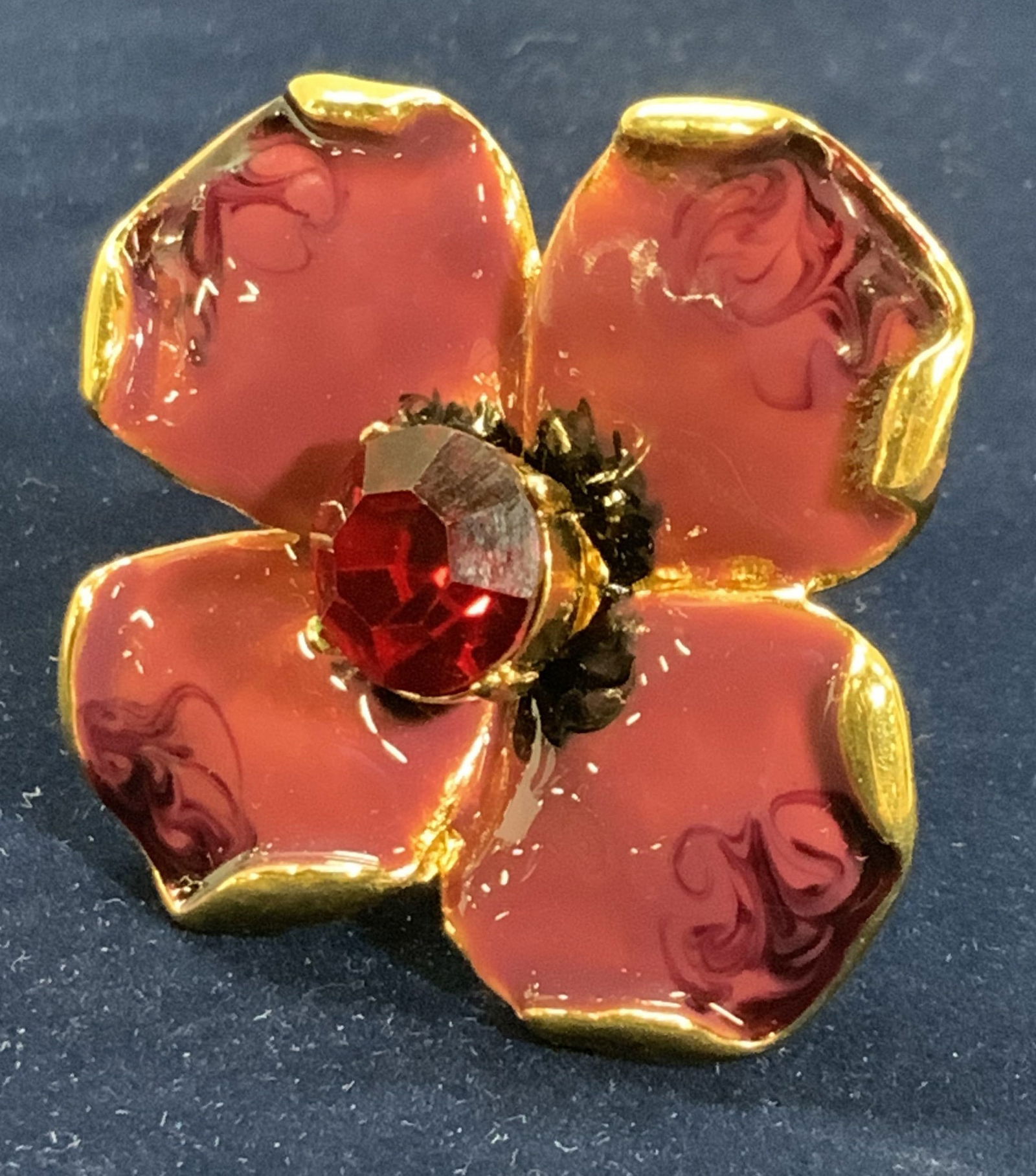 Kenneth Lane Enamel & Crystal XL Flower Ring (1 of 6)