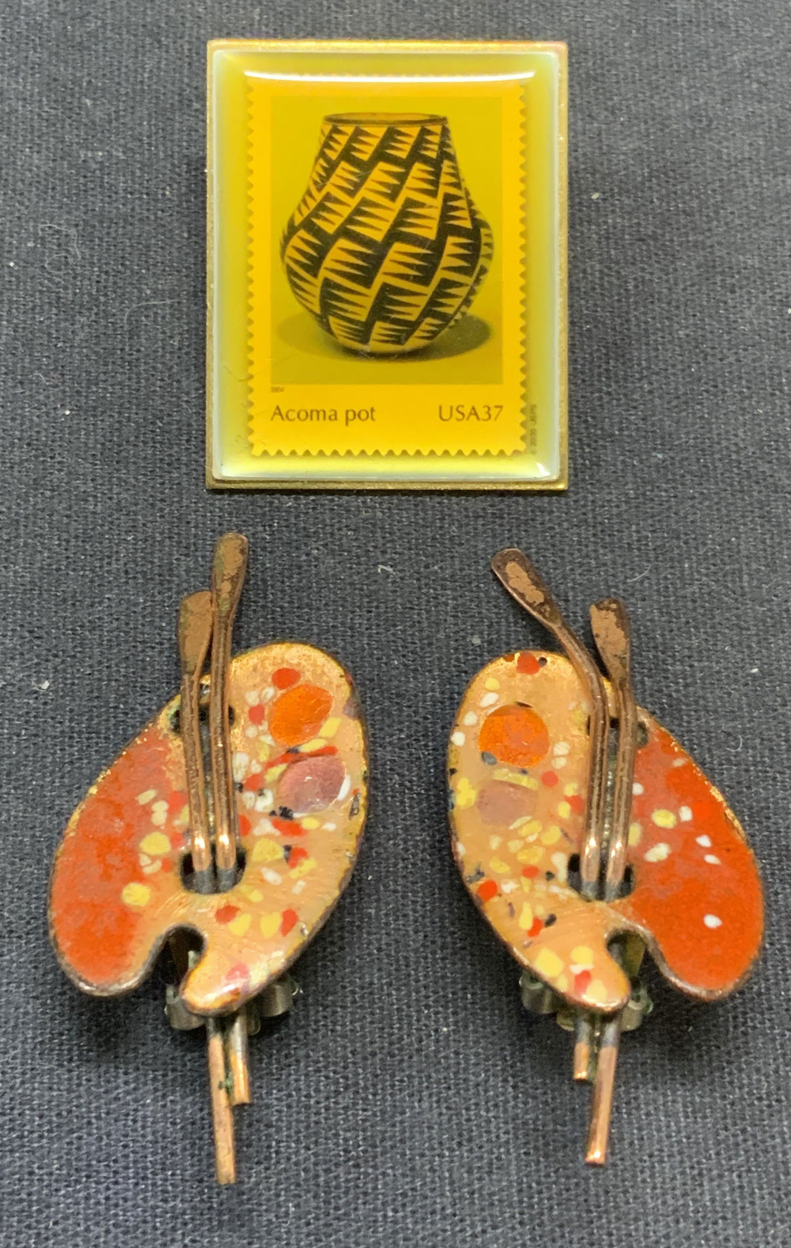 2 RENOIR Copper Paint Palette Earrings, More (1 of 7)