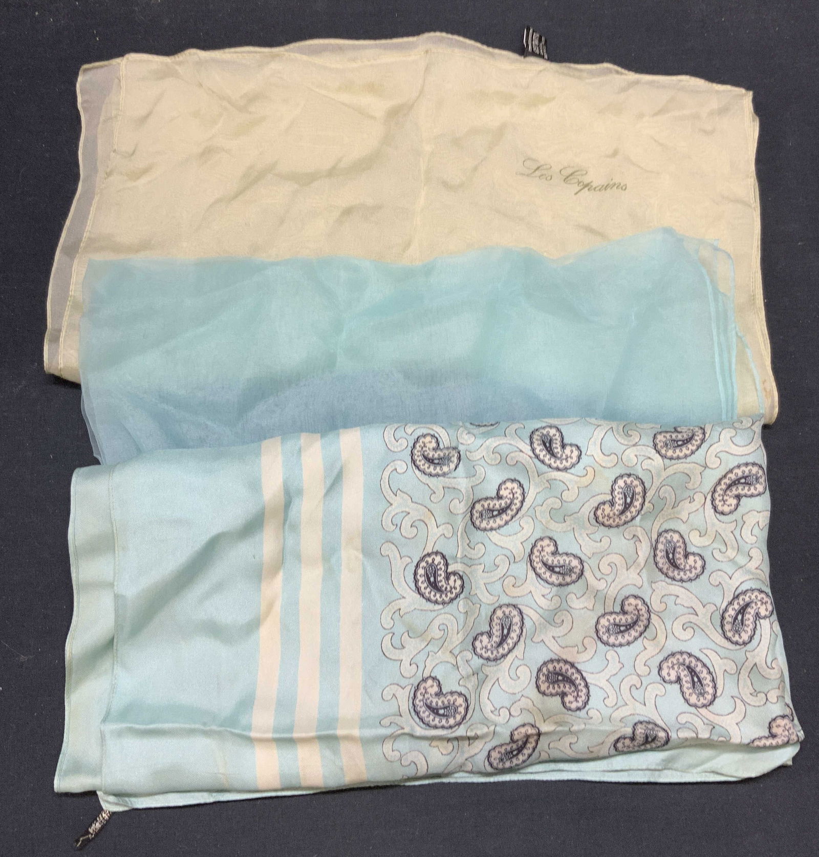 3 Scarves Les Copains Italy & Paisley Swiss Silk + (1 of 10)