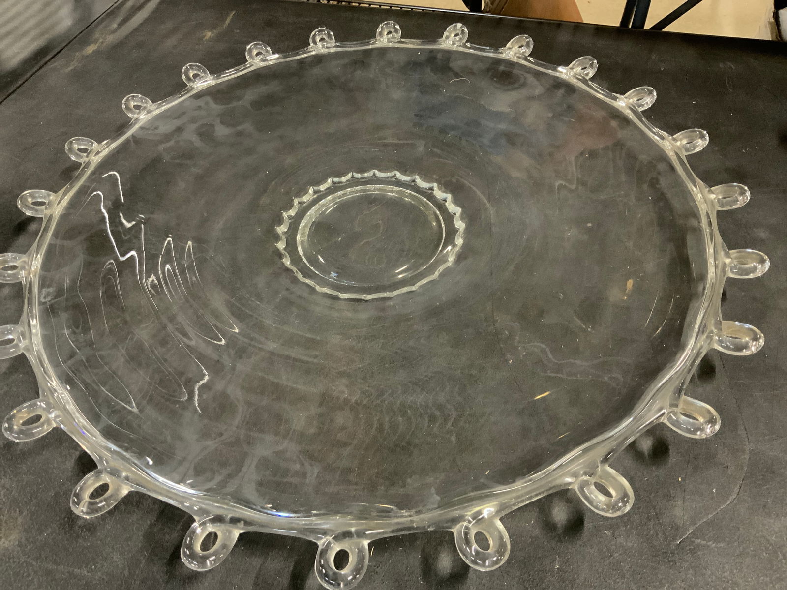 Hand Blown Centerpiece Glass Platter, 21 in. (1 of 6)