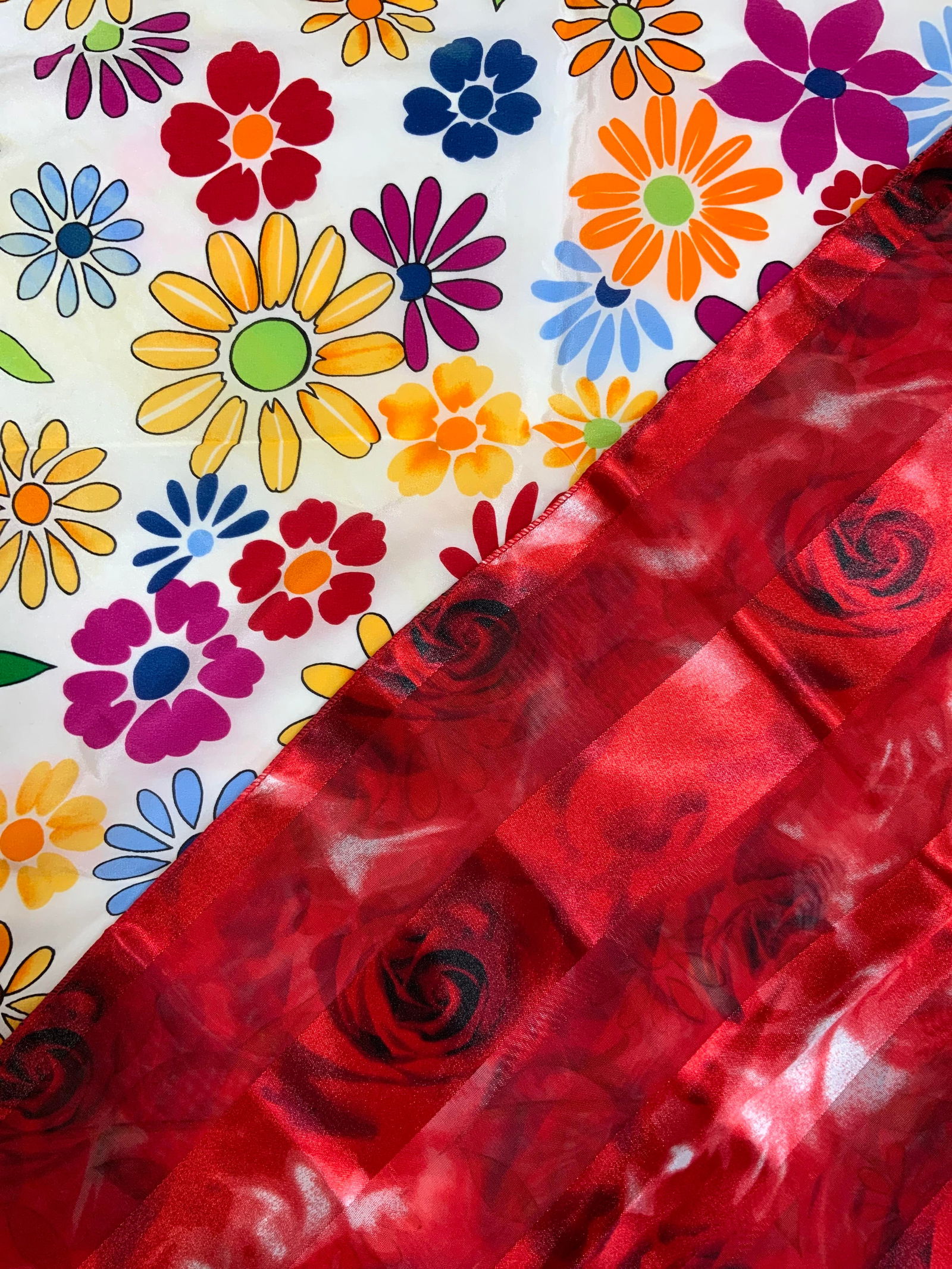 Robert Cosly Floral Silk Scarf & Red Rose Scarf, 2 (1 of 7)