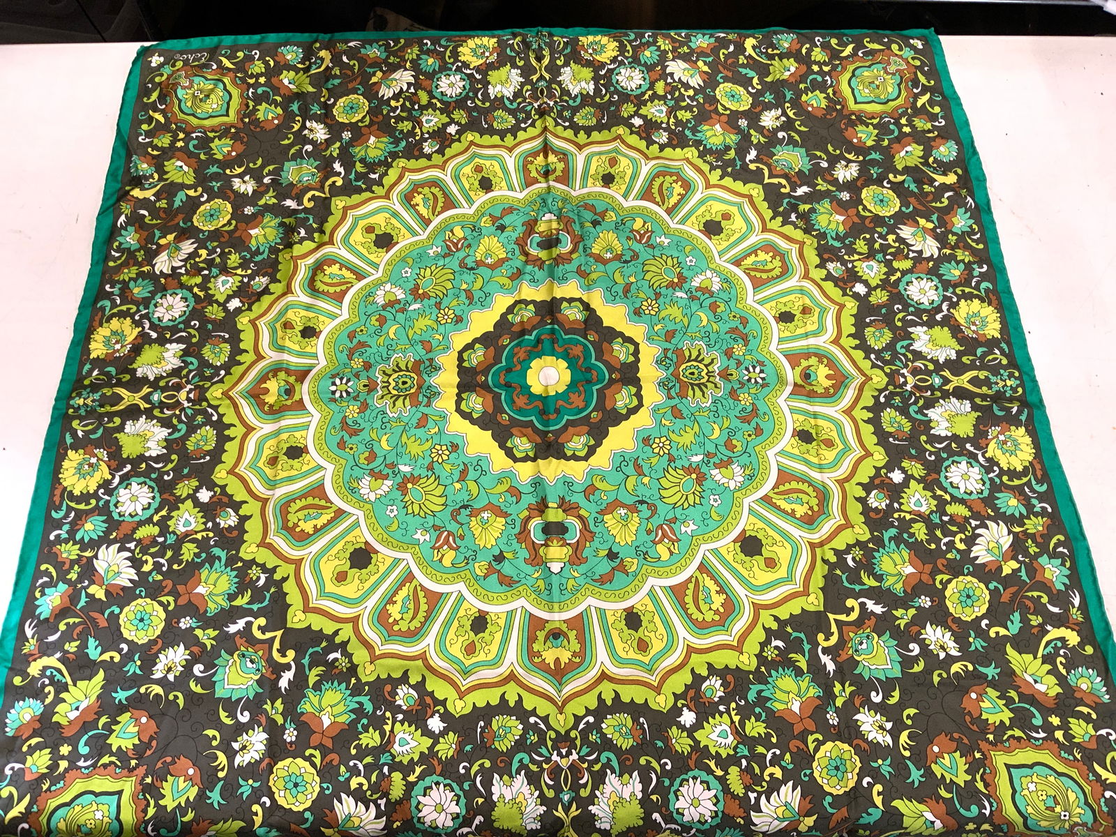 Echo Hand Rolled Mughal Indian Silk Scarf, Italy (1 of 7)