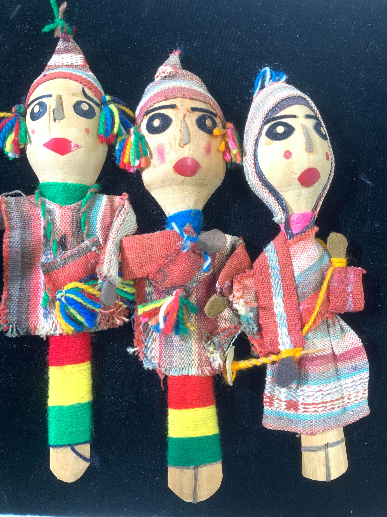 Set 3 Hand Crafted Wood Spoon Dolls (1 of 5)