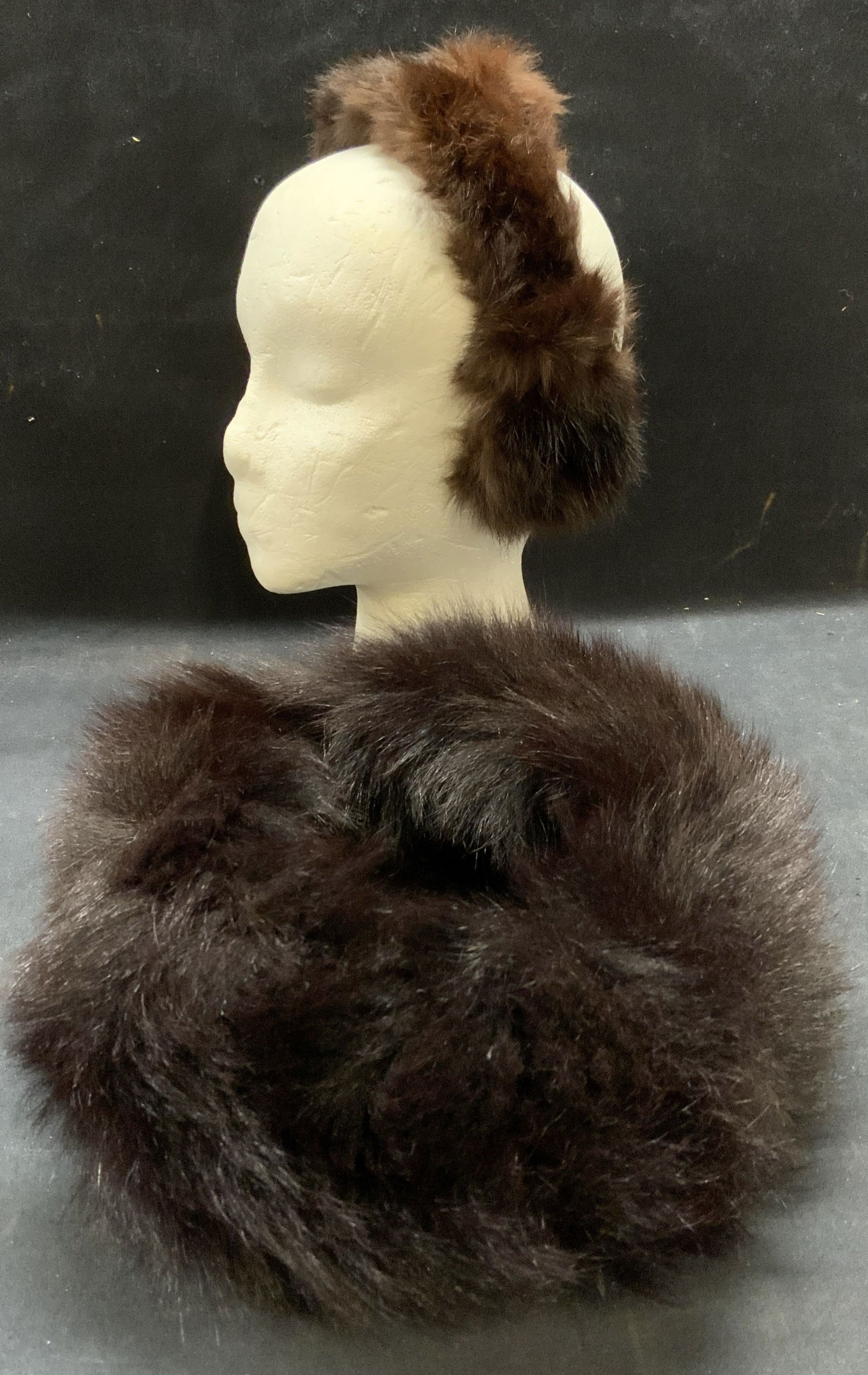 Vintage Madcaps Fur Hat, Fur Earmuffs (1 of 9)