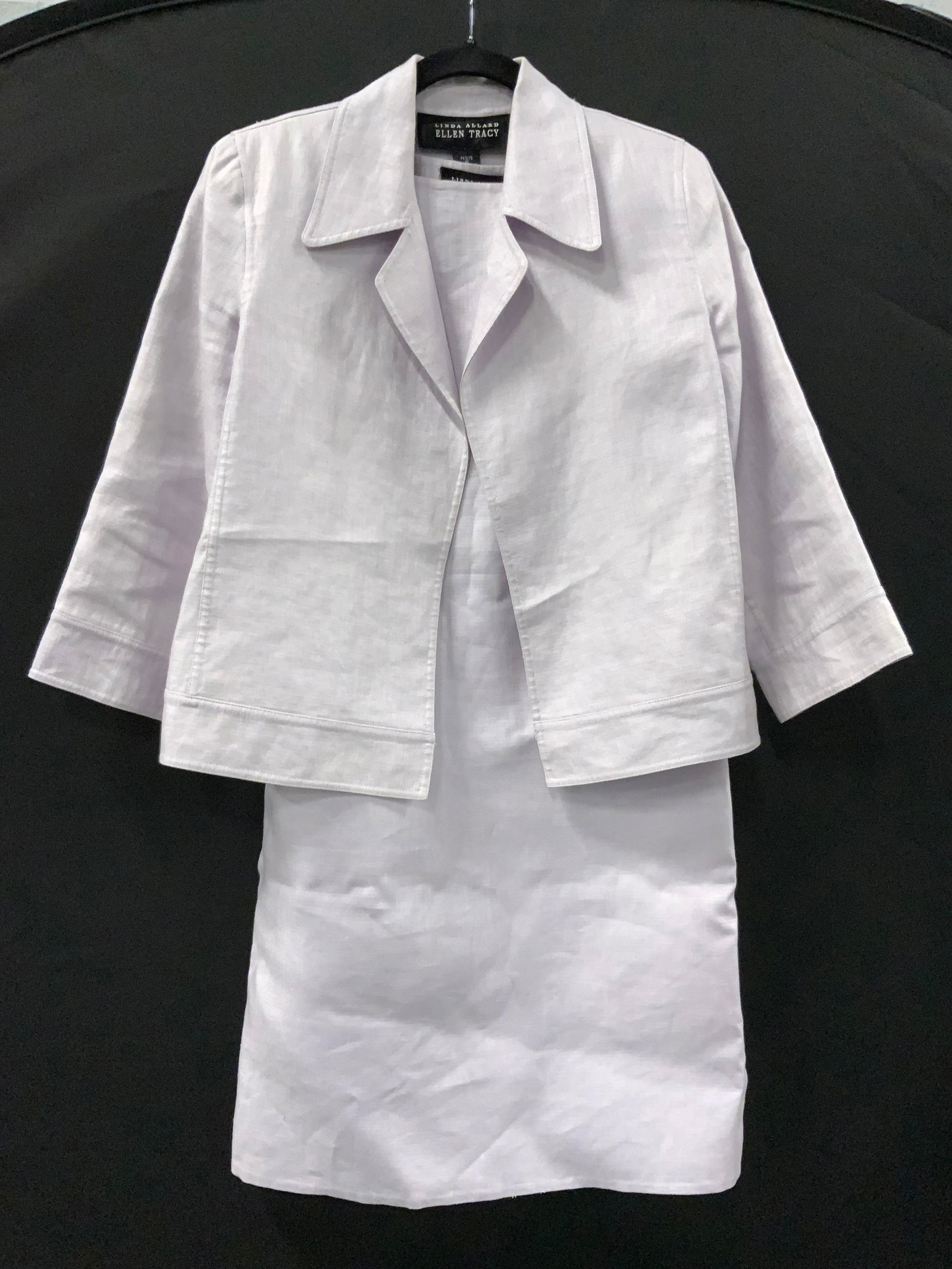 Ellen Tracy 2 Pc Linen Dress & Jacket In Lilac (1 of 10)