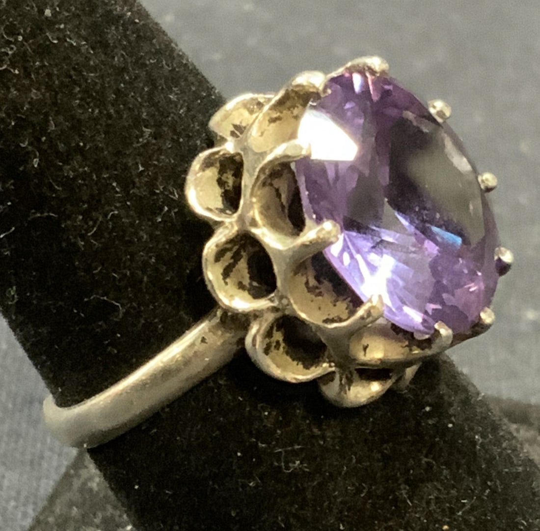 Vintage Sterling Silver & Sapphire Ring (1 of 6)