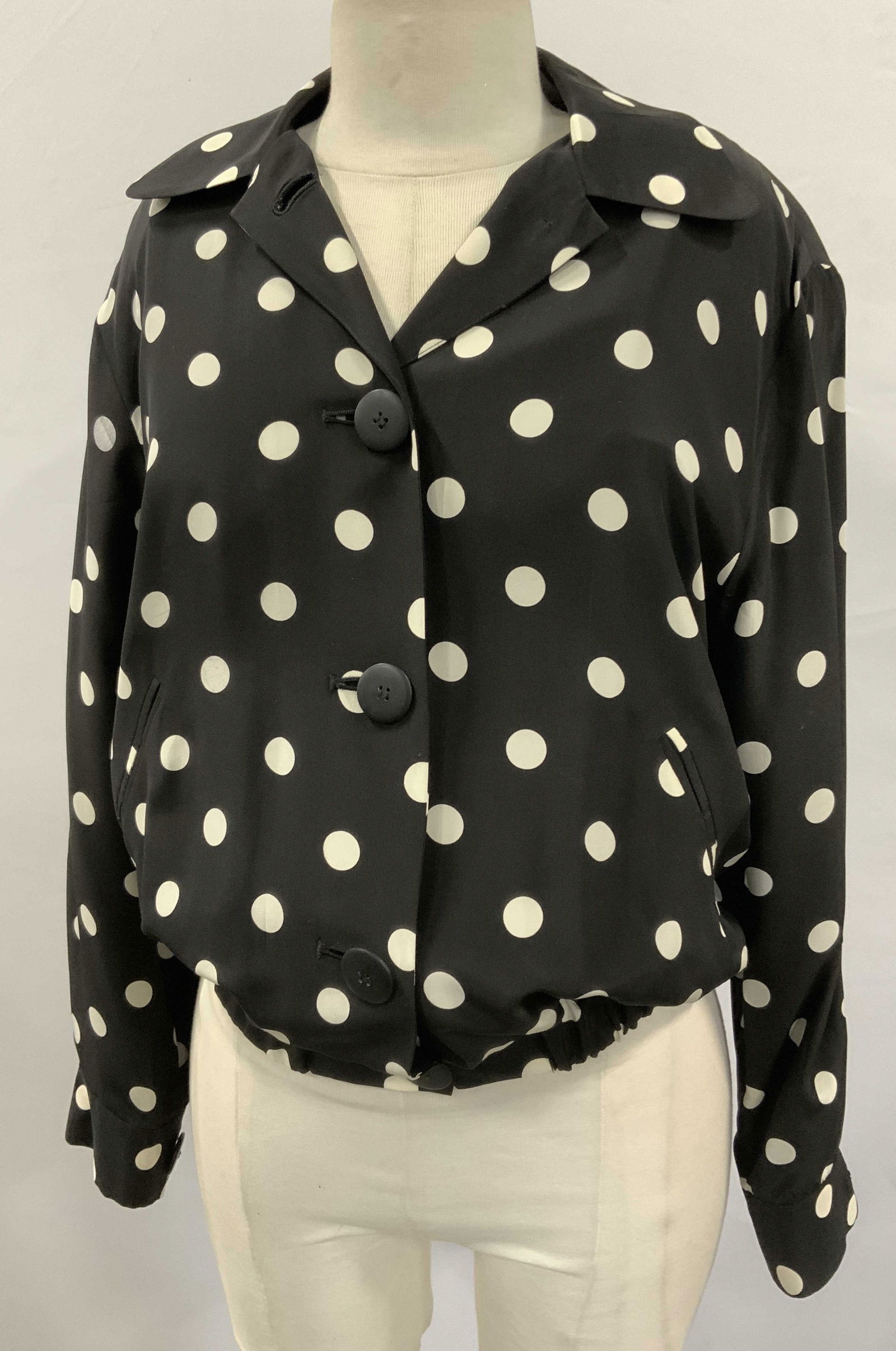 Saks Fifth Ave The Works Silk Polka Dot Jacket, 2 (1 of 9)