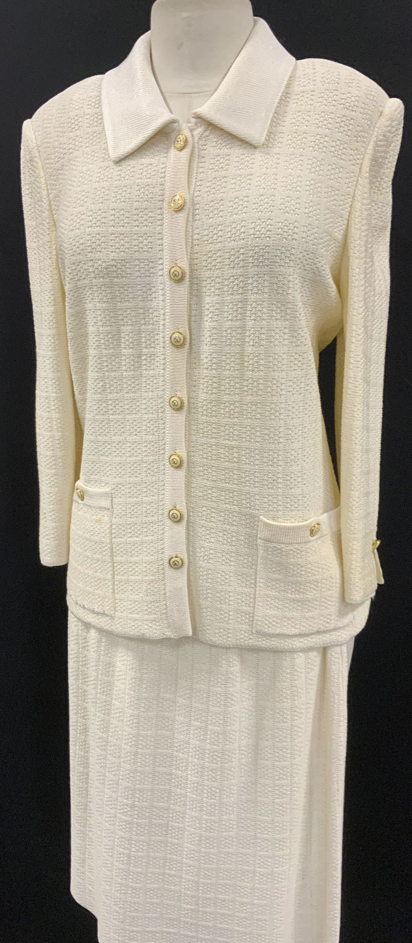 St John 2 Pc Cardigan Jacket/Skirt Knit Ensemble (1 of 10)