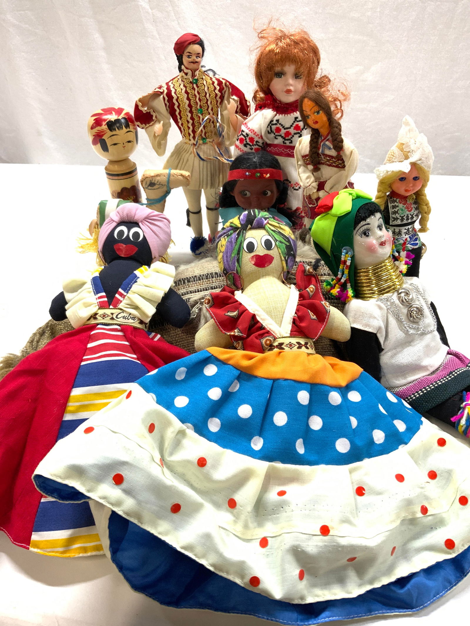 Lot 11 Vintage Handmade & Porcelain Dolls (1 of 13)