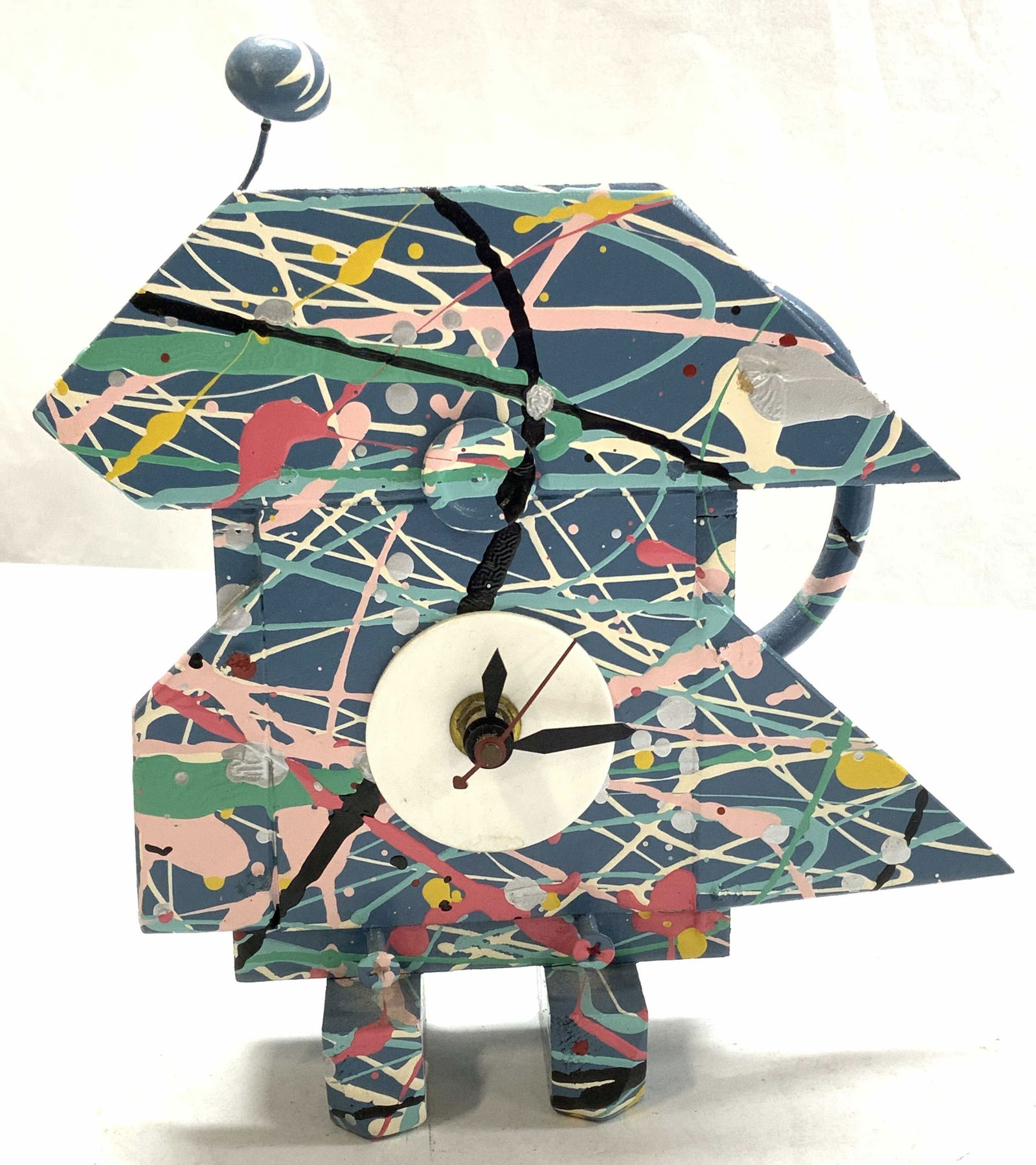 Hand Crafted Wooden Folk Art Clock (1 of 7)