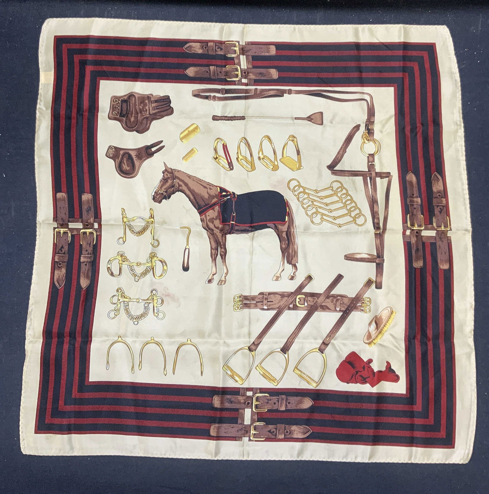 Vintage Equestrian Print Silk Scarf (1 of 7)