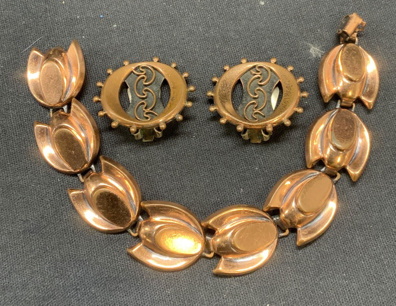 Lot 2 Renoir Copper Bracelet & Earrings (1 of 6)