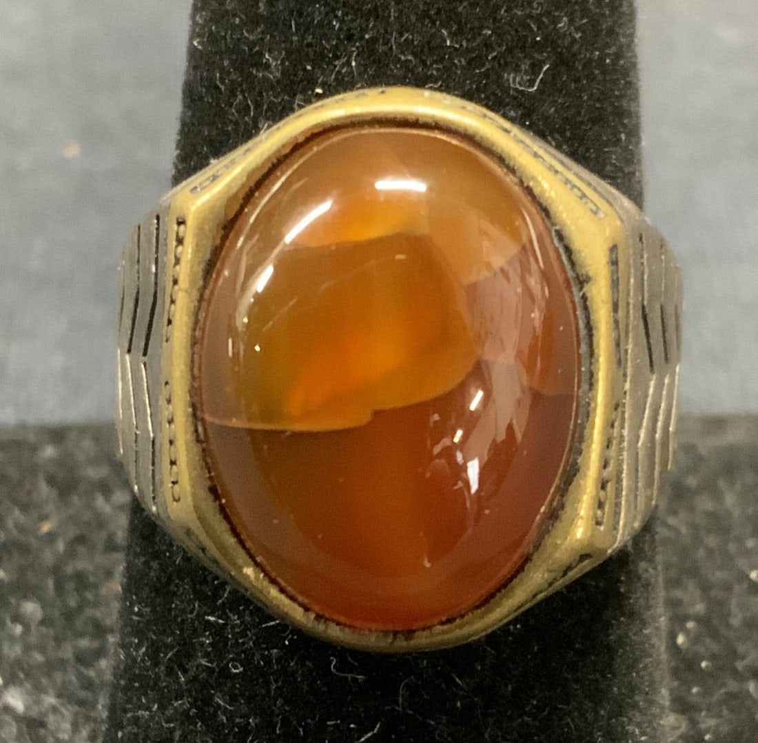 Vintage Sterling Silver & Gold Plate Gemstone Ring (1 of 7)