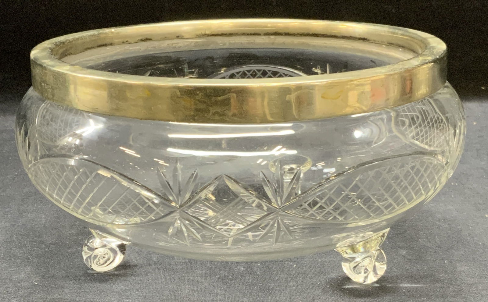 Vintage Cut Glass Silver Plated Bowl (1 of 6)