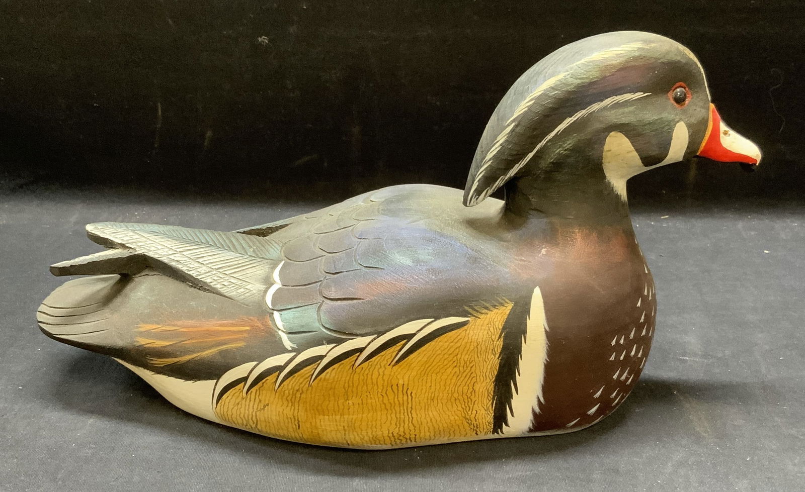 Vintage Signed Wood Duck Decoy Figural (1 of 6)
