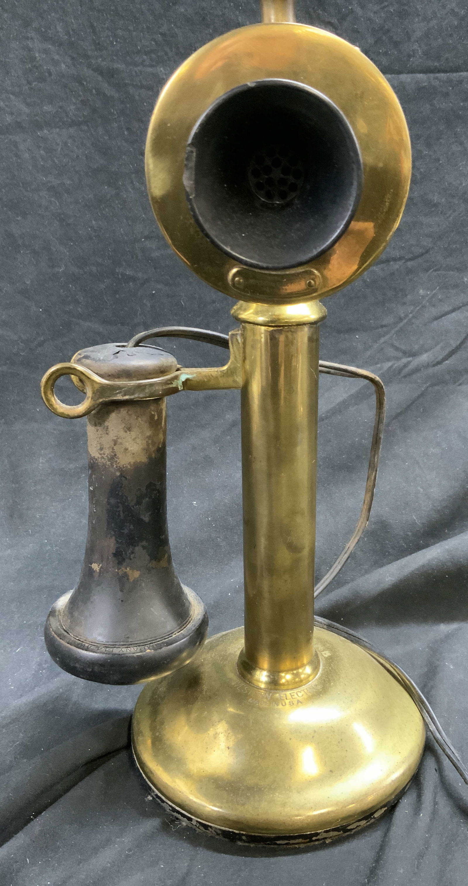 WESTERN ELECTRIC Vintage Brass Telephone Lamp USA (1 of 8)