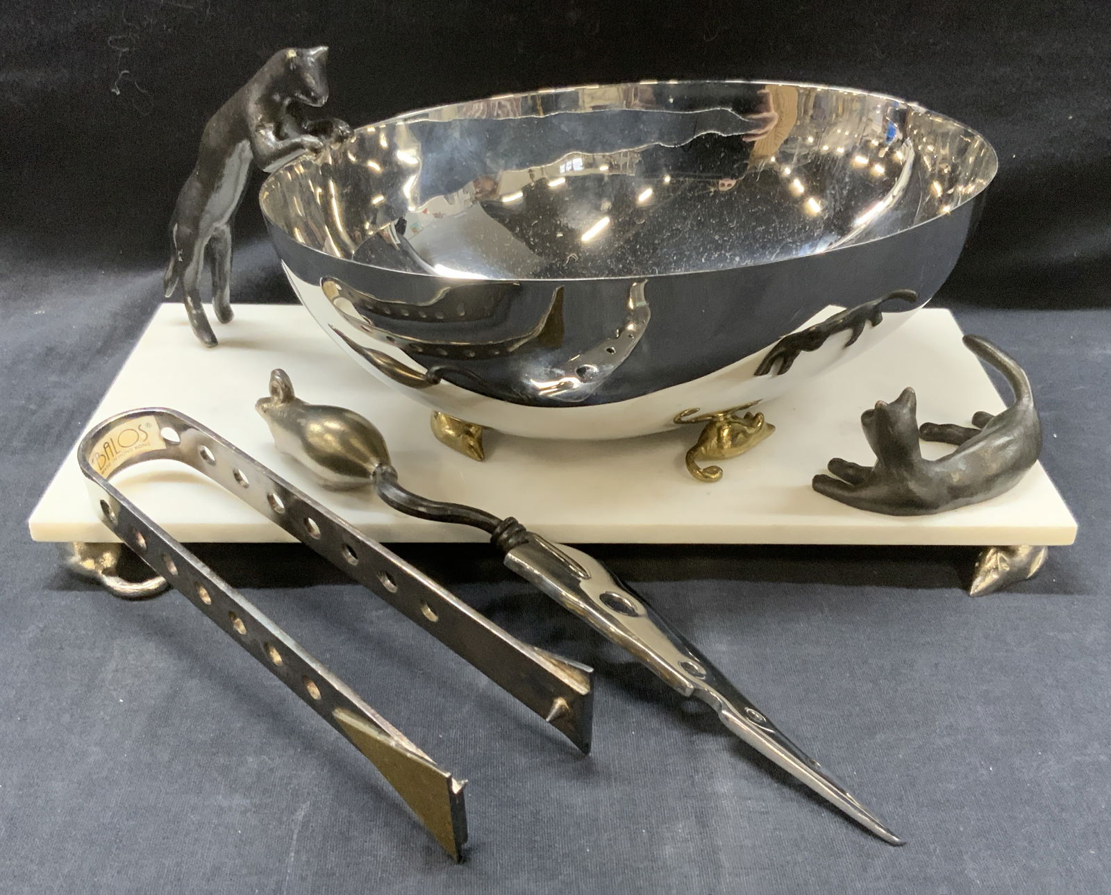 Lot3 Michael Aram Cat & Mouse Marble Serving Ware + (1 of 15)