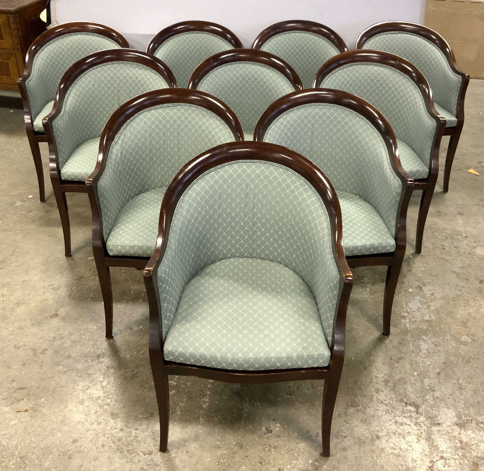 Set 10 Vintage Mid Century Barrel Back Chairs (1 of 13)