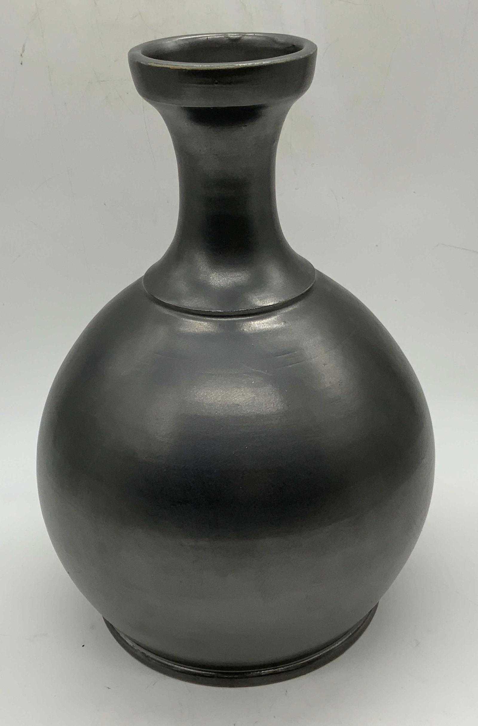 Peasant Valley Metallic Ceramic Vase, Italy (1 of 6)