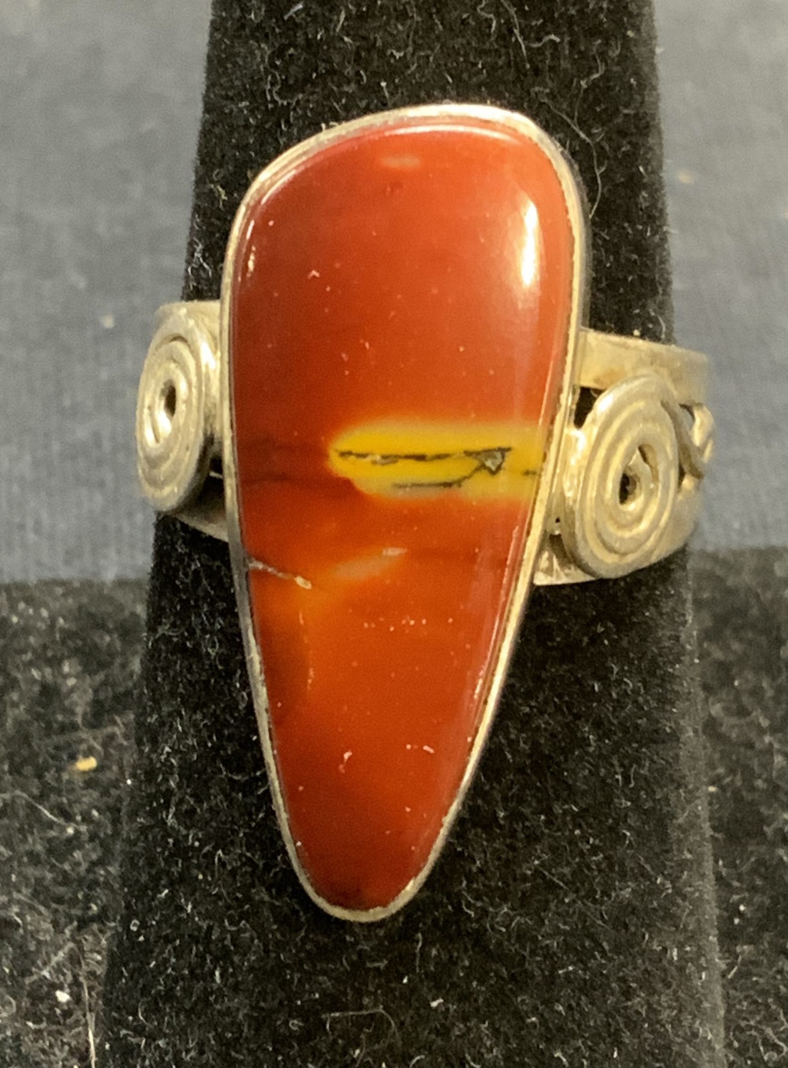 Vintage Sterling Silver Red Stone Ring (1 of 6)