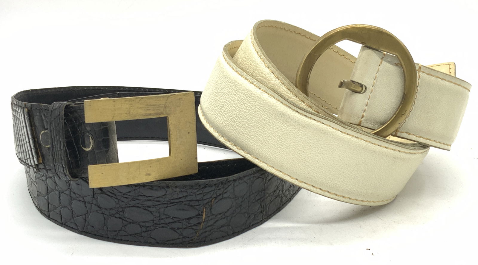 2 Lanvin Leather & Crocodile Leather Belts, France (1 of 9)