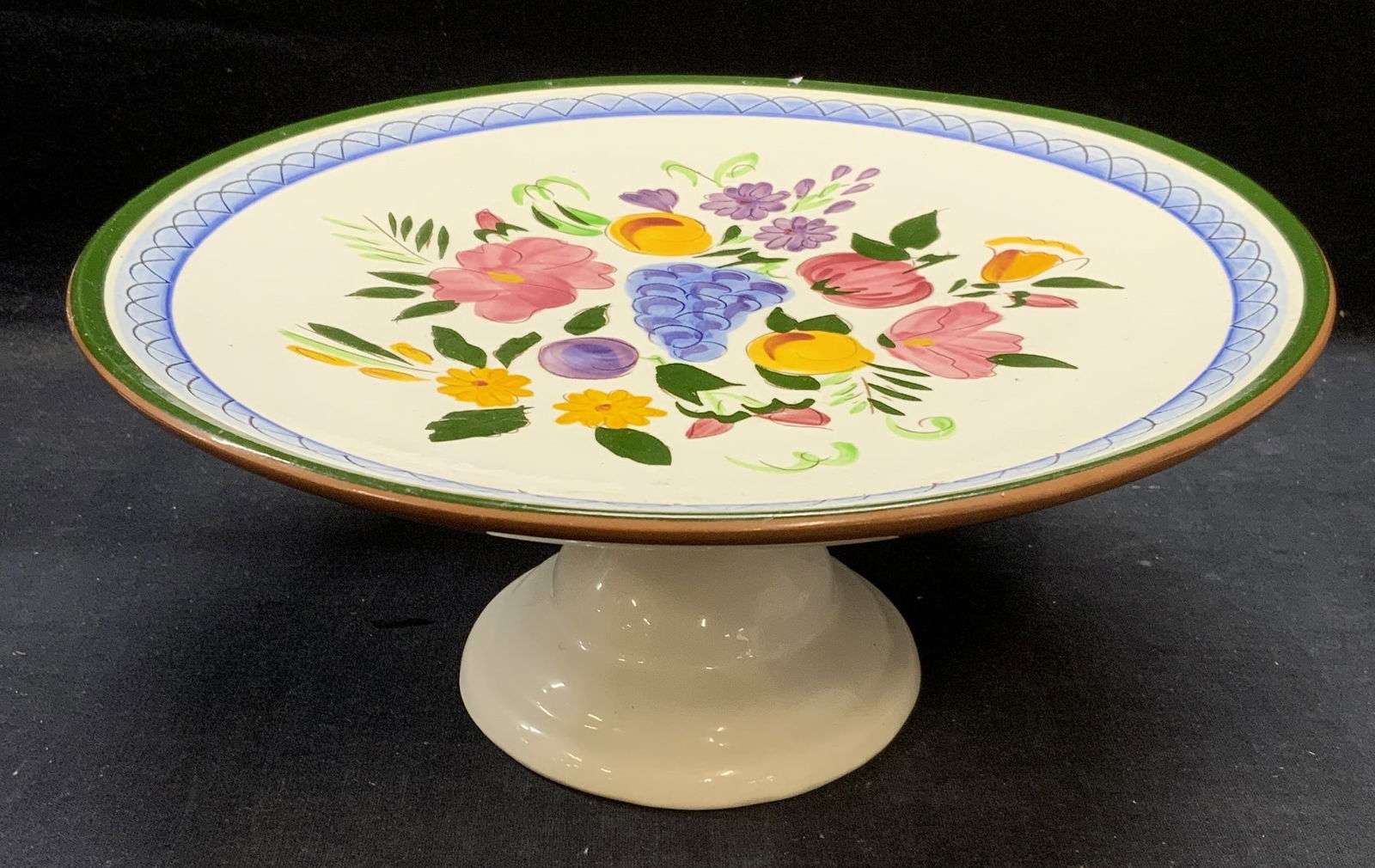 Vintage Hand Painted Ceramic Cake Stand (1 of 6)