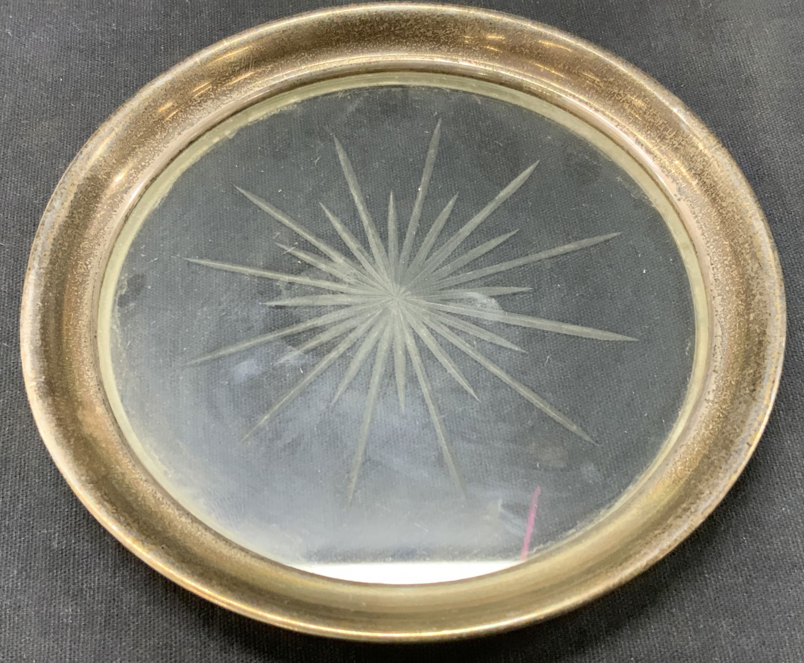 Vintage Sterling Silver & Glass Bottle Coaster (1 of 6)